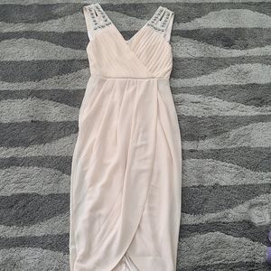 Beautiful embellished strap nude dress Size xs